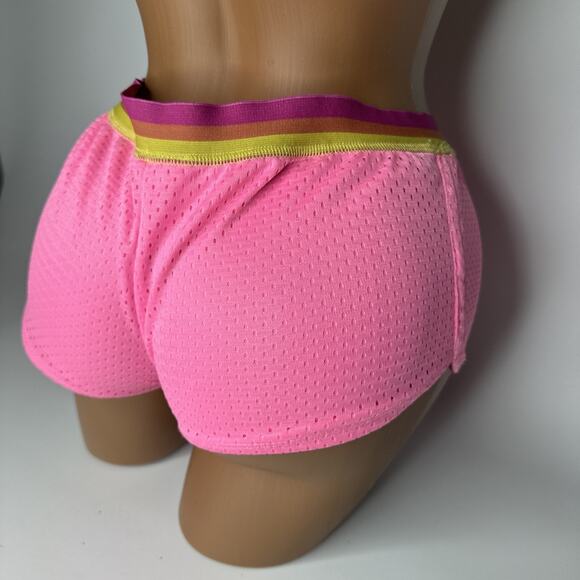Lagaci Surf Mentality Hot Pants Shorts Size XS Pink Surf Beach Jersey Y2k Barbie - Picture 5 of 13